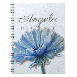 Espiral Caderno Floral Azul Nome | Diário de Centáurea