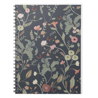 Espiral Caderno Floral Botânico Elegante