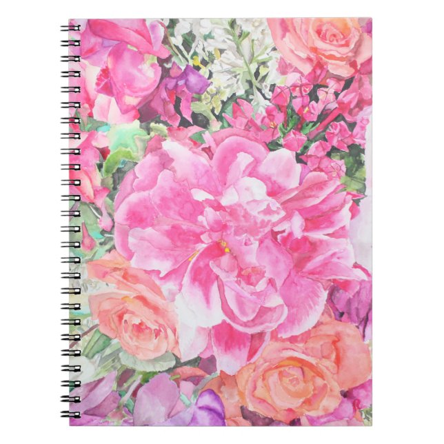 Espiral Caderno floral da aguarela (Frente)