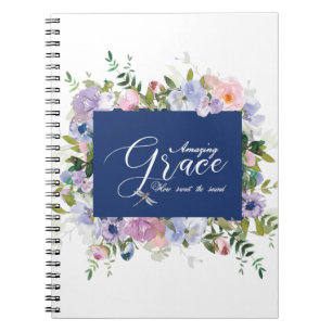 Espiral Caderno floral da graça incrível