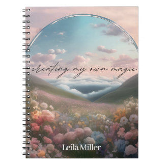 Espiral Caderno Floral de Aquarela Pastel Etéreo