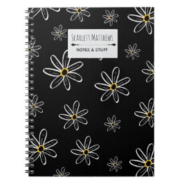 Espiral Caderno Floral de Nome Personalizado