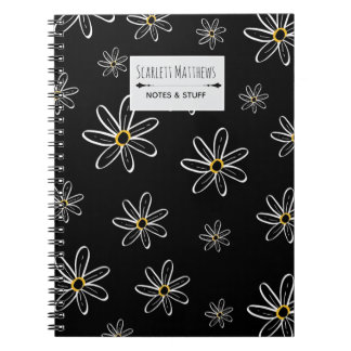 Espiral Caderno Floral de Nome Personalizado