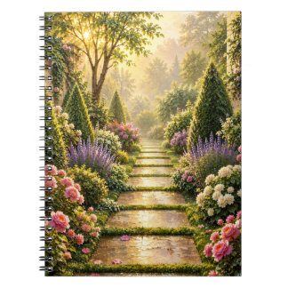 Espiral Caderno Floral do Caminho do Jardim Secreto Dourad