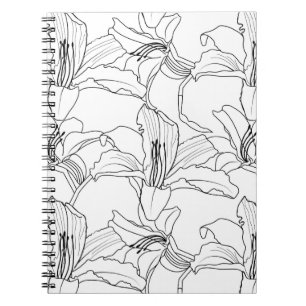 Espiral Caderno floral dos esboços tropicais