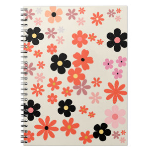 Espiral Caderno Floral Elegante