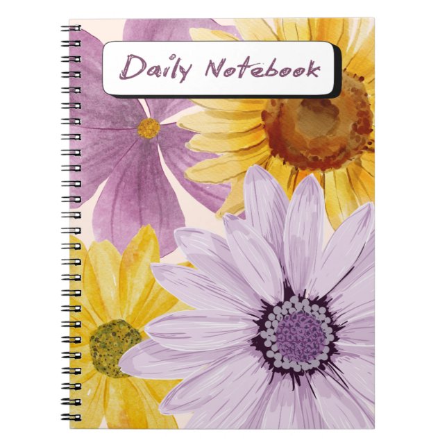 Espiral Caderno Floral em Flor (Frente)