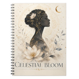 Espiral Caderno Floral Fantasia Floral Celestial