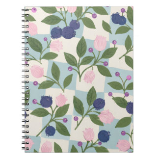 Espiral Caderno floral Jardim de Mirtilo