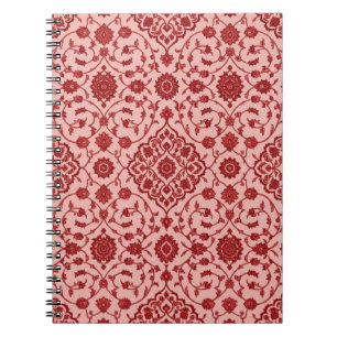 Espiral Caderno Floral Persa Rosa