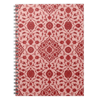 Espiral Caderno Floral Persa Rosa