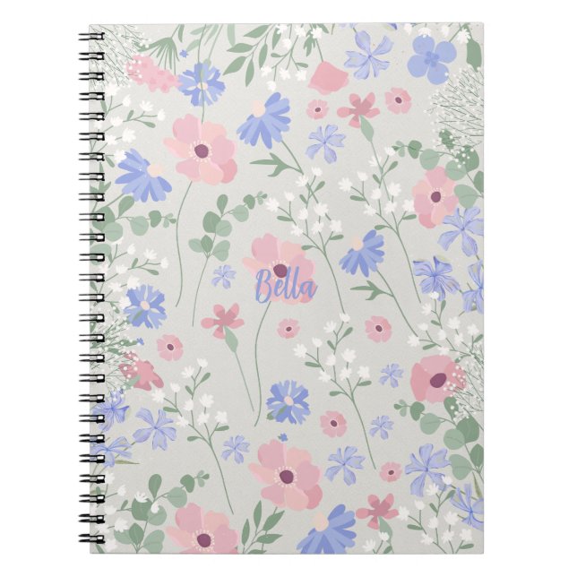 Espiral Caderno Floral Personalizado (Frente)