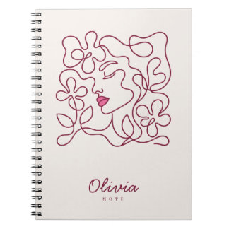 Espiral Caderno Floral Personalizado | Nome Personalizado