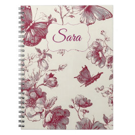 Espiral Caderno Floral Personalizado – Nome Personalizado