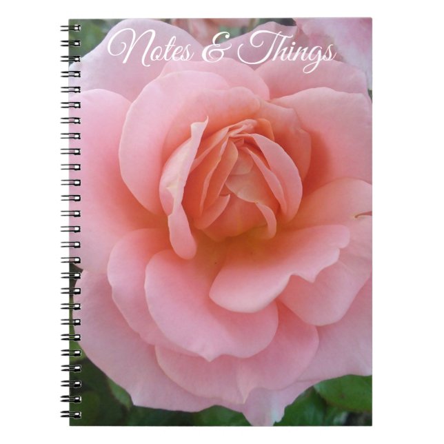 Espiral Caderno Floral Rosa Suave (Frente)