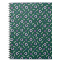 caderno floral roxo e verde