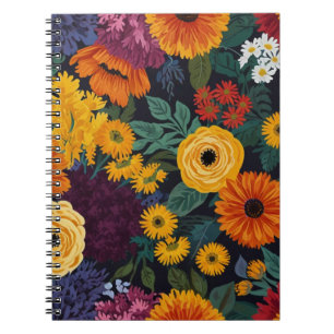 Espiral Caderno floral sereno