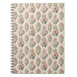 Espiral Caderno Floral Vintage Blush Anemone
