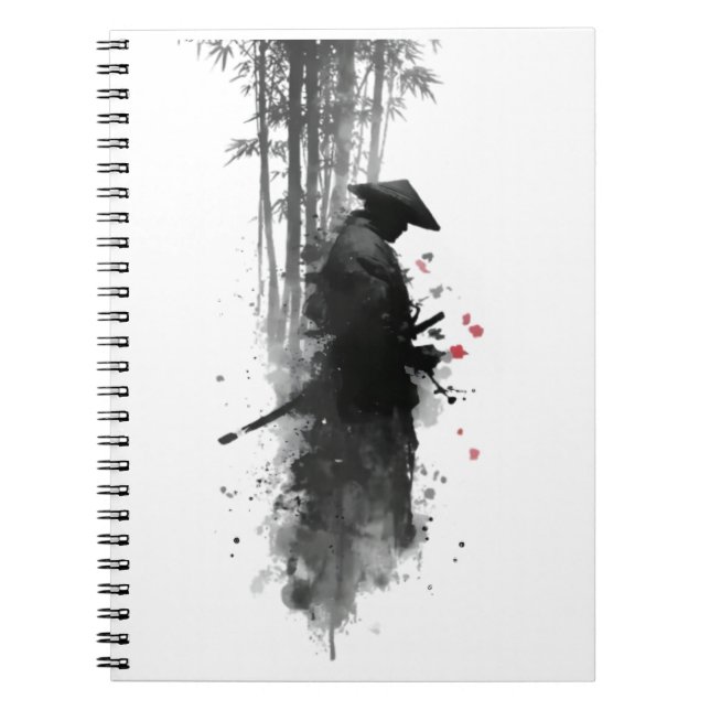 Espiral Caderno Floresta de Bambu Samurai Tinta Japonesa (Frente)