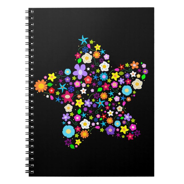 Espiral Caderno florido na moda (Frente)