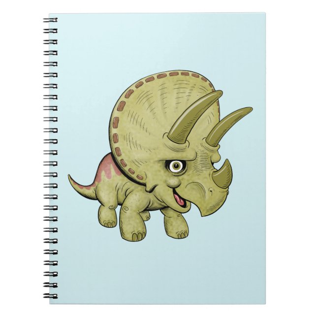Espiral Caderno fofo de Triceratops (Frente)