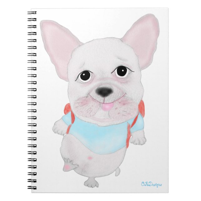 Espiral Caderno fofo do bulldog francês (Frente)