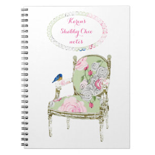 Espiral Caderno francês da cadeira do chique