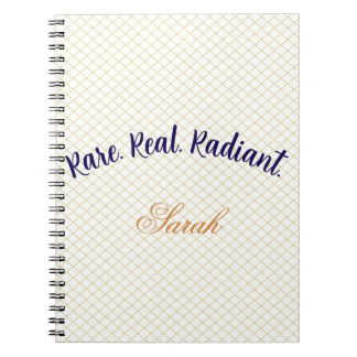 Espiral Caderno Geométrico de Bronze com Diamante