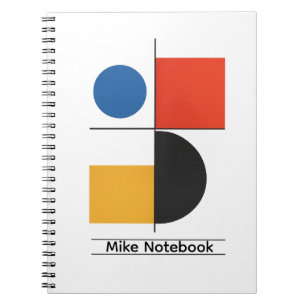 Espiral Caderno Geométrico Minimalista Bauhaus Personaliza