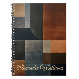 Espiral Caderno Geométrico Terroso Moderno Personalizado