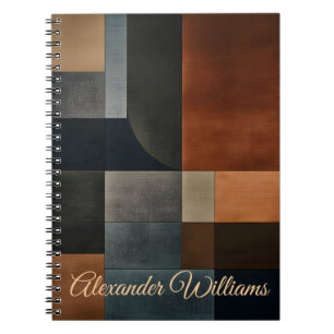 Espiral Caderno Geométrico Terroso Moderno Personalizado