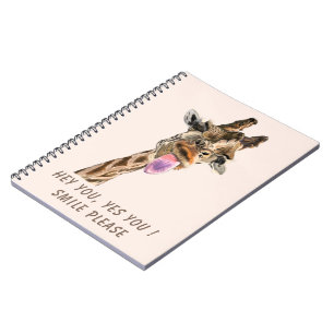 Espiral Caderno Girafa Engraçado Sorriso - Texto Personali