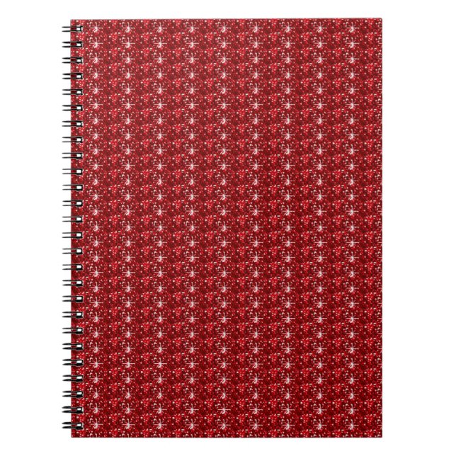 Espiral Caderno Glitter Vermelho Escuro (Frente)
