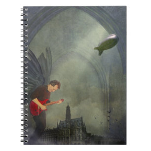 Espiral Caderno gótico da guitarra