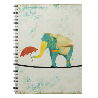 Espiral Caderno gracioso Dourado do elefante