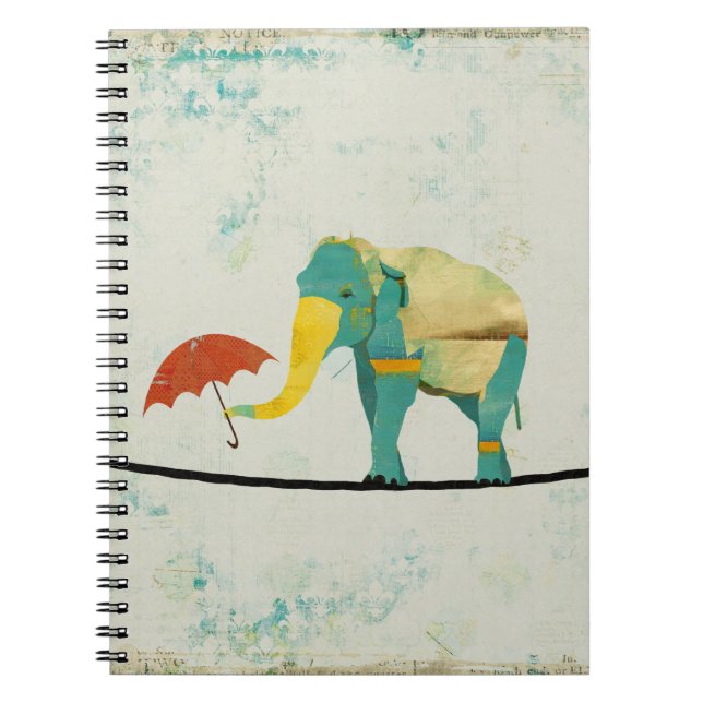 Espiral Caderno gracioso Dourado do elefante (Frente)