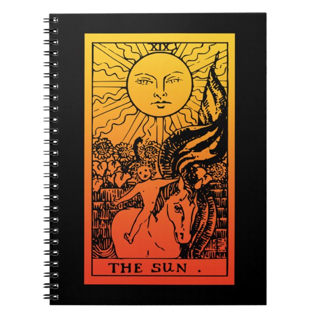 Espiral Caderno Gradiente do Tarot do Sol (Frente)