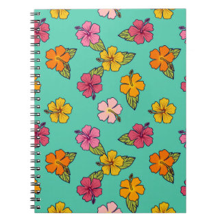 Espiral Caderno Hibiscus Hula - Turquesa