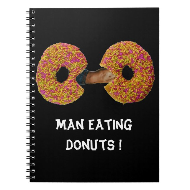 Espiral Caderno Homem Comendo Donuts ! (Frente)