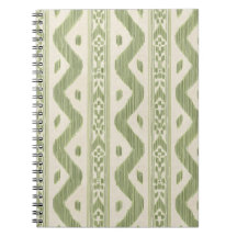 Caderno Ikat Verde e Creme, Listra Tecida