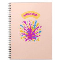 Caderno Incrível com Salpico de Tinta Colorido
