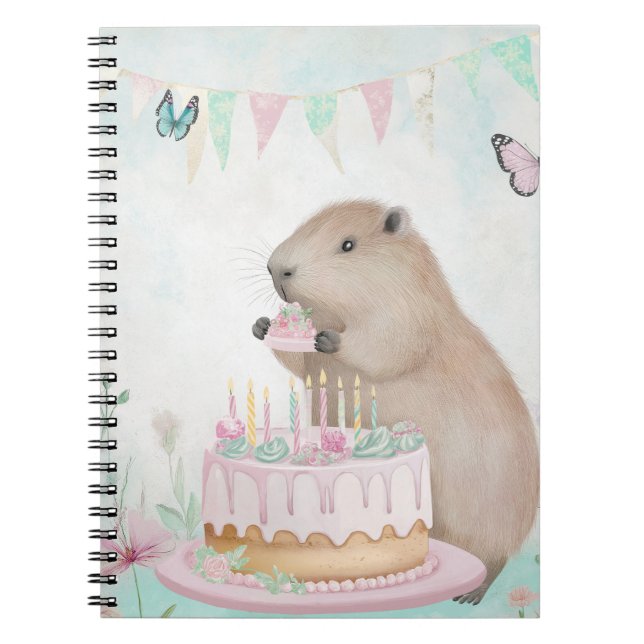 Espiral Caderno Infantil Capybara Cakefest (Frente)