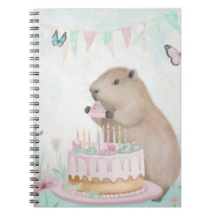 Espiral Caderno Infantil Festa de Bolo de Capivara