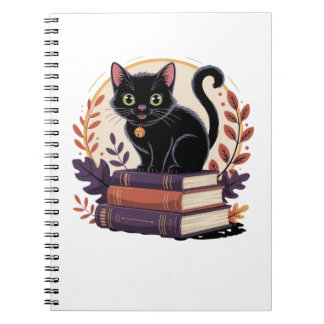 Espiral Caderno Infantil Gato Preto Literário
