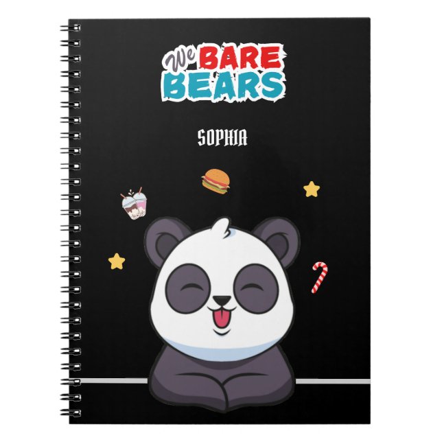 Espiral Caderno Infantil Moderno do Urso Panda We Bare Bea (Frente)
