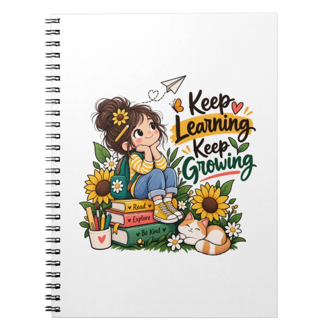 Espiral Caderno Inspirador Aprender Crescer (Frente)