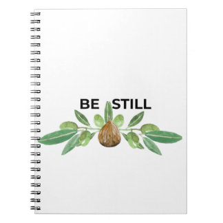 Espiral Caderno Inspirador Be Still Olive Branch Fé