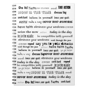 Espiral Caderno inspirador grande ideal da tipografia