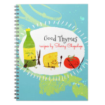 Caderno italiano retro da receita dos utensílios