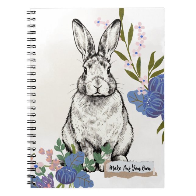 Espiral Caderno Journal Coelho Vintage (Frente)